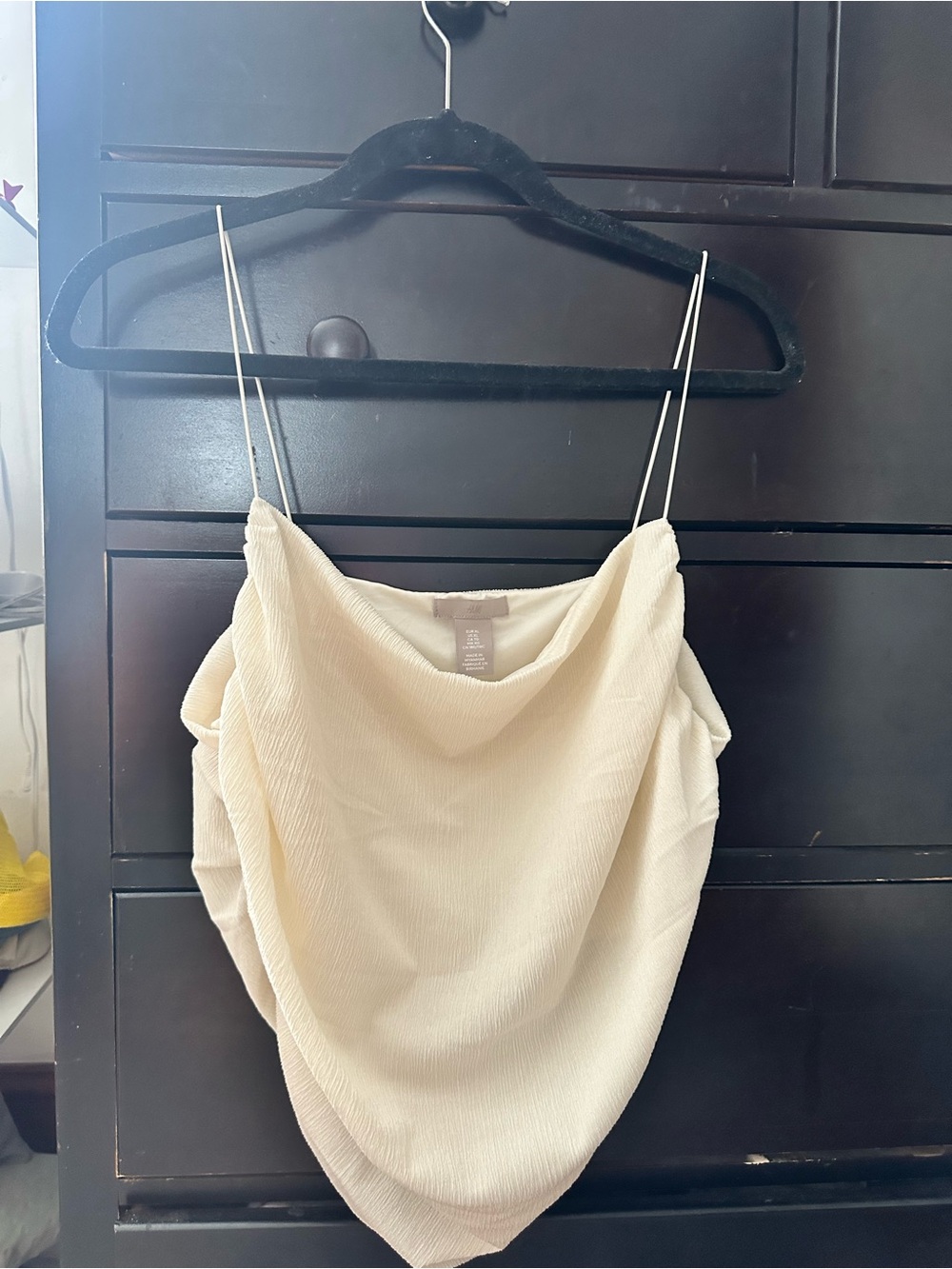 H&M Cream Draped Cowl Spaghetti Strap Camisole